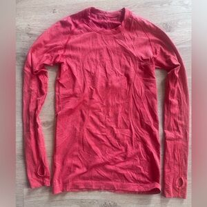 Red Long Sleeve Lululemon Top size 4